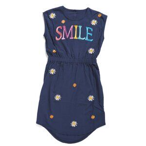CHASER Navy Multi Girls Heirloom Woven Taylor Tank Dress